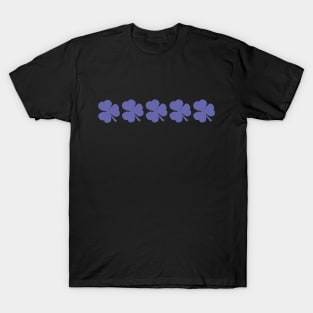 Five Periwinkle Shamrocks for St Patricks Day T-Shirt